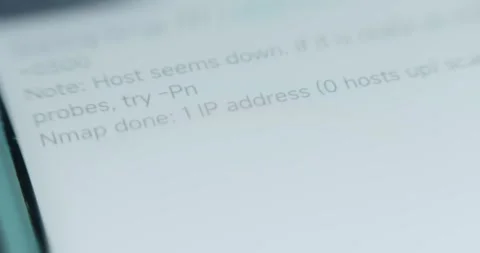 Network scanning tool indicating a potential issue with host availability Stock Footage 314458295