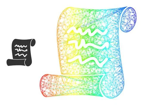Network Scribble Page Roll Web Mesh Icon with Spectral Gradient イラスト素材