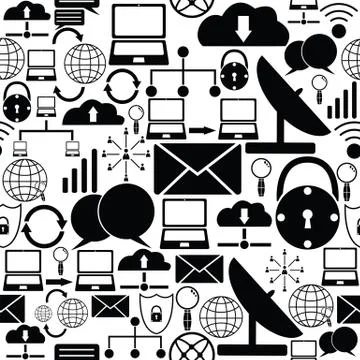 Network seamless pattern background icon. Stock Illustration