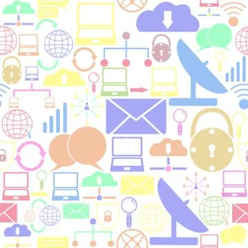 Network seamless pattern background icon. Ilustración de archivo