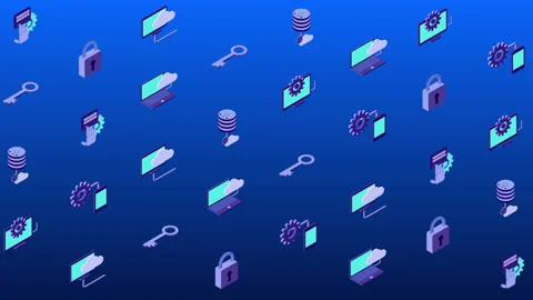 Network security 8K wiggle pattern loop background Stock Footage 157117025
