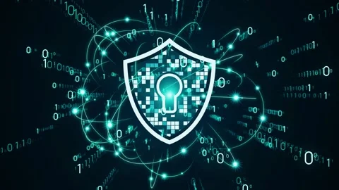 Network security and digital transformation. Communication network. 動画素材 155263037