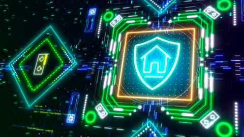 Network security and home protection symbol illustration. Web interface Stock Illustration