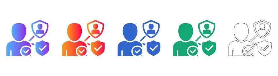 Network Security and User Access Control Icons Illustrazione stock