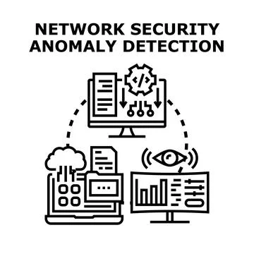 Network security anomaly detection system concept Stock Illustration