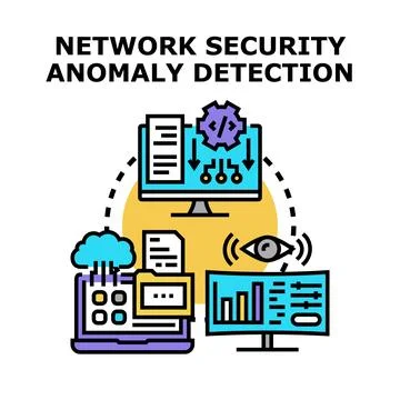 Network security anomaly detection system concept Stock Illustration