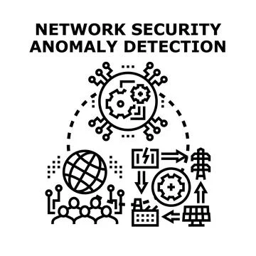 Network security anomaly detection system technology concept Stock Illustration