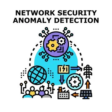 Network security anomaly detection system technology concept Stock Illustration