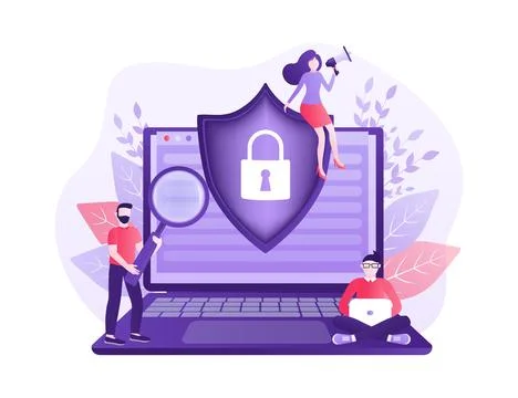 Network security antivirus vpn privacy. User icon vector. Data protection. Data Stock Illustration