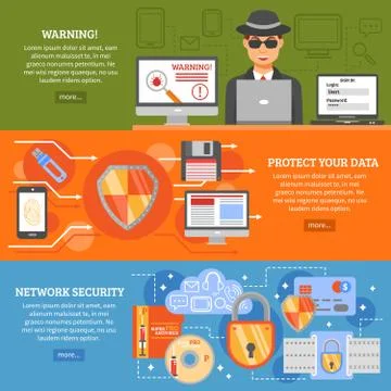 Network Security Banners Illustrazione stock