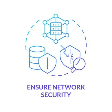 Network security blue gradient concept icon Stock Illustration