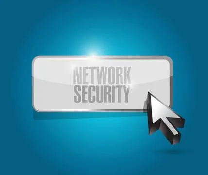 Network security button sign concept 스톡 일러스트
