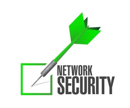 Network security check dart sign concept Illustrazione stock