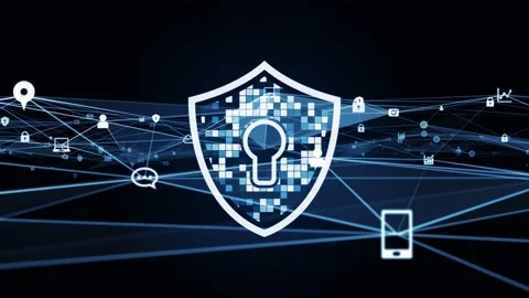 Network security concept animation. Cyber security. Antivirus software. Firewall Video stock 131451651