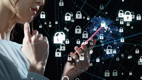 Network security concept. Data protection. Biometrics. 動画素材 124398788