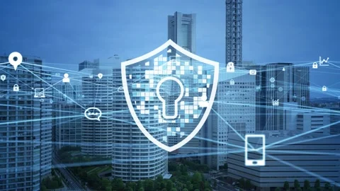 Network security concept. Data protection. Cyber security. Stock-Footage 131910713