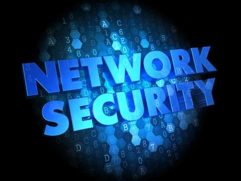 Network Security on Dark Digital Background. Illustrazione stock
