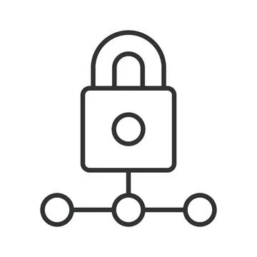 Network security data protection icon in line design. Network security, data Stock Illustration