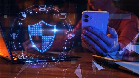 Network security. Digital wallet, secure online payments. Protection of personal 스톡 사진