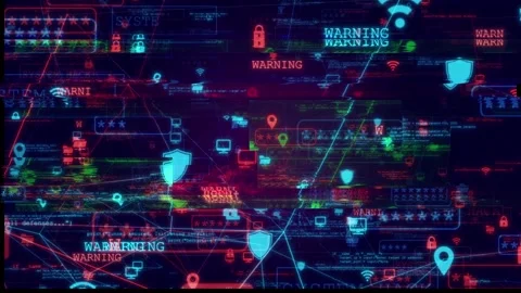 Network Security Hacking Ransomware Alert Malware Threat Data Protection Stock Footage 267935530