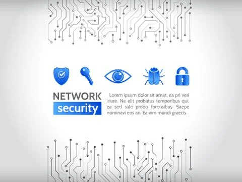 Network security icons. High-tech technology background texture Stock Illustration