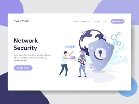 Network Security Illustration for Web Pages イラスト素材