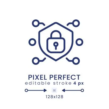 Network security linear desktop icon Stock-Illustration