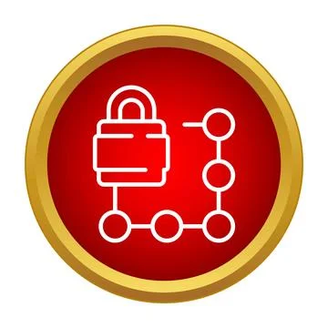 Network security lock connecting nodes for data protection Stock Illustration