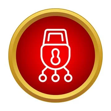 Network security lock icon protecting data access 스톡 일러스트