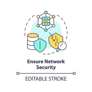 Network security multi color concept icon Stock Illustration