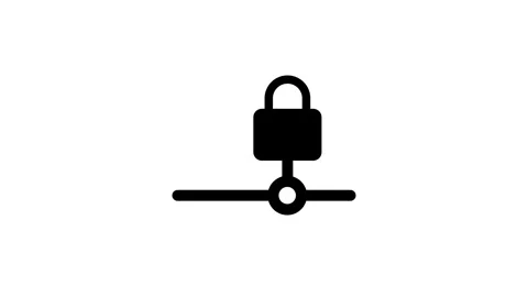 Network Security Padlock Icon Video stock 343511282