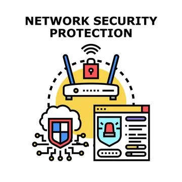 Network security protection for digital data defense Stockillustratie