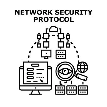 Network security protocol protecting cloud data exchange Stockillustratie