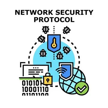 Network security protocol protecting digital data privacy Stockillustratie