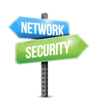 Network security road sign illustration design over a white background Stock Illustration