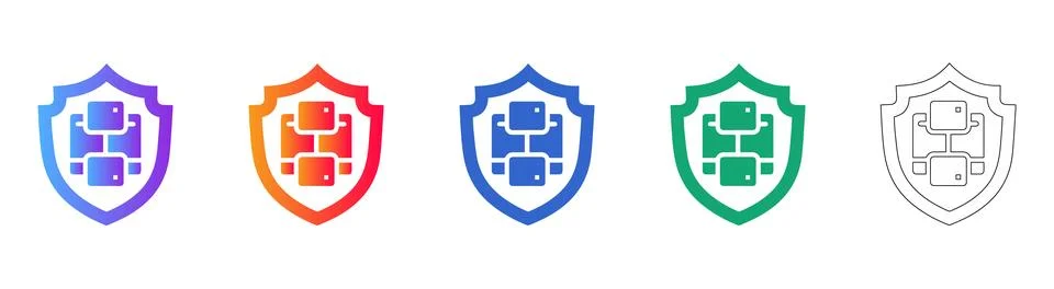 Network Security Shield Icons Stock Illustration
