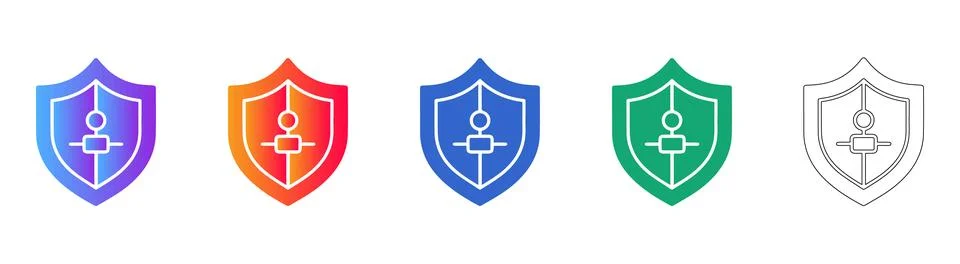 Network Security Shield Icons Stock Illustration