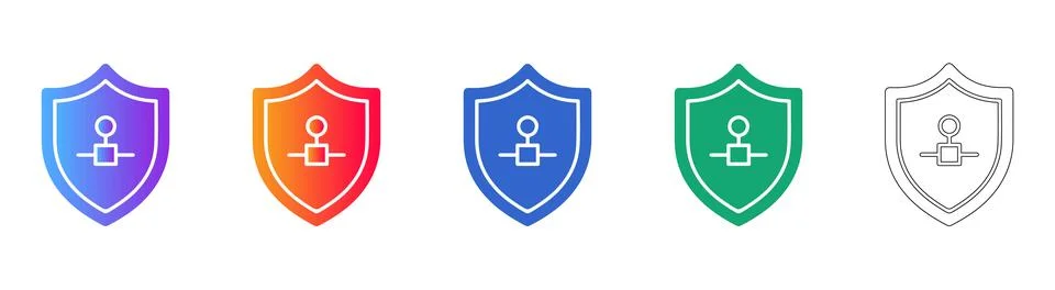 Network Security Shield Icons Set Stock Illustration
