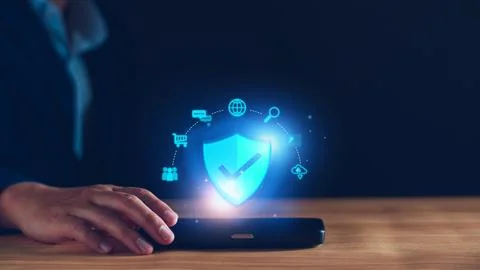 Network security system. Personal Data information on Tablet. Information and Stock Photos