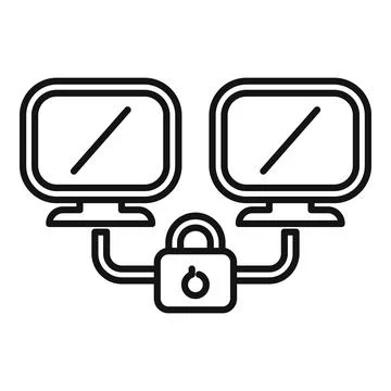 Network security system showing computer data being protected Illustrazione stock