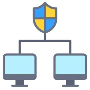 Network security, Telecommuting or remote work icon, vector illustration Stock Illustration