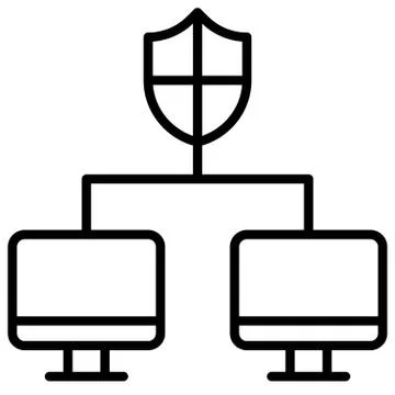 Network security, Telecommuting or remote work icon, vector illustration Stock Illustration