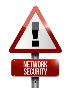 Network security warning road sign concept Stock Illustration
