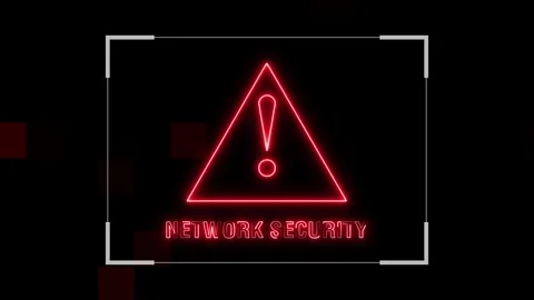 Network security warnings prompt technical firewall restriction alerts over.. 库存影片 340998420