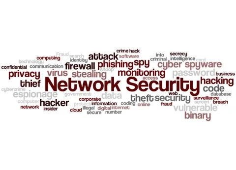 Network Security, word cloud concept Stock Illustration