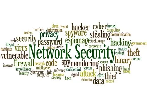 Network Security, word cloud concept Stock Illustration