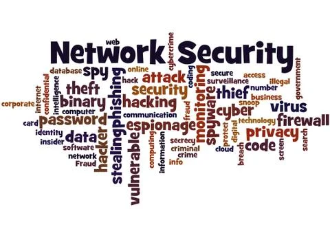 Network Security, word cloud concept Stock Illustration