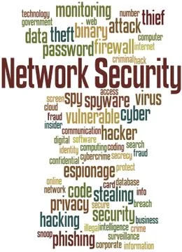 Network Security, word cloud concept Stock Illustration