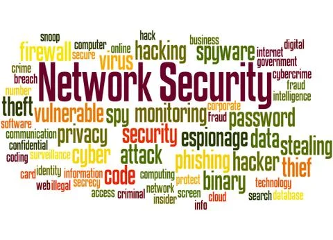 Network Security, word cloud concept Illustrazione stock