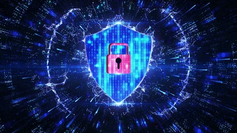 Network security.Data encryption.Information security.Cloud shield firewall  Stock Footage 138518081